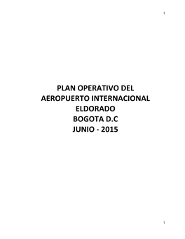 Plan Operativo Del Aeropuerto Internacional Eldorado Bogota D.C Junio - 2015