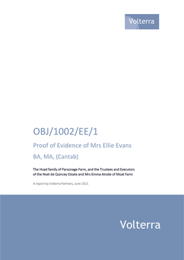 OBJ/1002/EE/1 Proof of Evidence of Mrs Ellie Evans BA, MA, (Cantab)