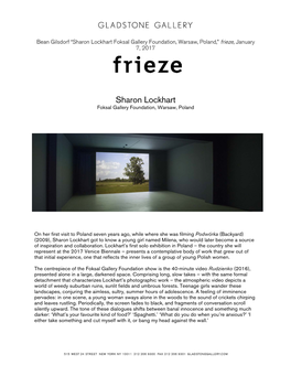 Sharon Lockhart Foksal Gallery Foundation, Warsaw, Poland,” Frieze, January 7, 2017