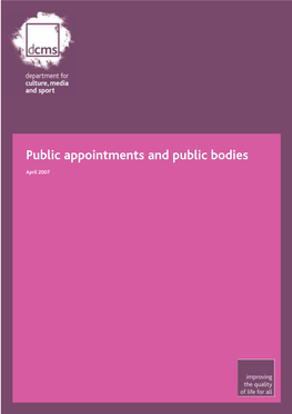 Public Appointments and Public Bodies