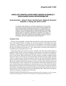 Aas 17-607 Satellite Constellation Orbit Design to Enable a Space-Based Radio Interferometer