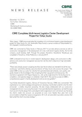 CBRE News Release Page 2