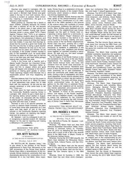 CONGRESSIONAL RECORD— Extensions of Remarks E1017 HON. BETTY Mccollum HON. FREDERICA S. WILSON