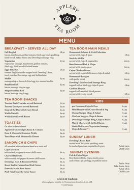 85706 FR CC Appleby Tea Room Menu A4.Indd