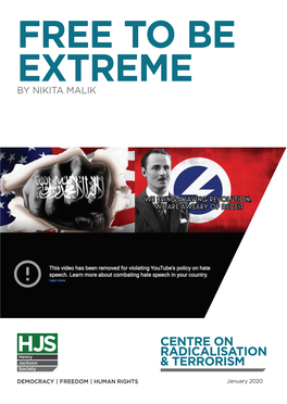 HJS 'Free to Be Extreme' Report FINAL.Indd 1 10/01/2020 08:42 Published in 2020 by the Henry Jackson Society