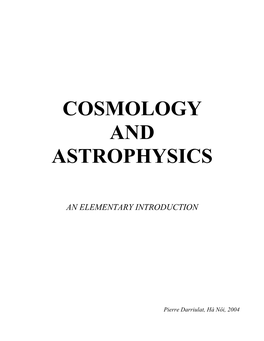 An Elementary Introduction to Cosmology