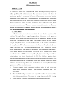 AC Commutator Motors