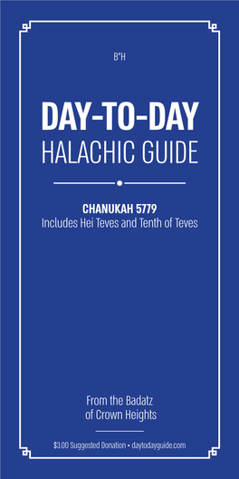 Day-To-Day Halachic Guide