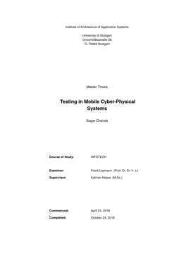 Testing in Mobile Cyber-Physical Systems