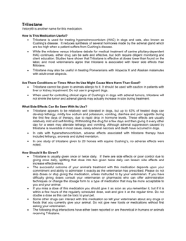 Trilostane Vetoryl® Is Another Name for This Medication