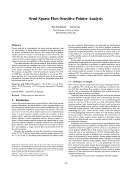 Semi-Sparse Flow-Sensitive Pointer Analysis