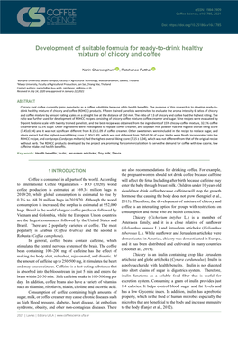 Development of Suitable Formula for Ready-To-Drink Healthy Mixture of Chicory and Coffee