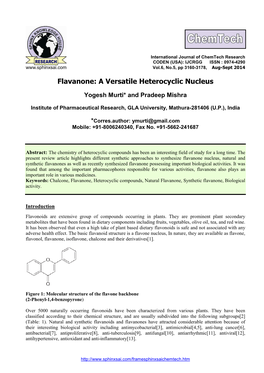 Flavanone: a Versatile Heterocyclic Nucleus