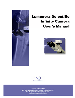 Lumenera Scientific Infinity Camera User's Manual