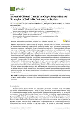 Impact of Climate Change on Crops Adaptation and Strategies to Tackle Its Outcome: a Review