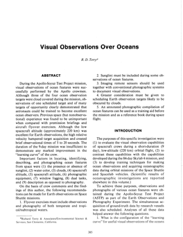 Visual Observations Over Oceans