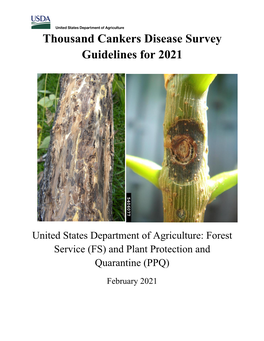 Thousand Cankers Disease Survey Guidelines for 2021
