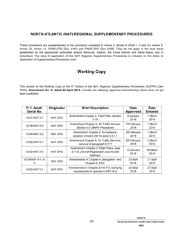 North Atlantic (Nat) Regional Supplementary Procedures