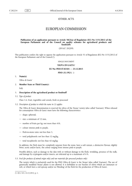 A) of Regulation (EU) No 1151/2012 of the European Parliament and of the Council on Quality Schemes for Agricultural Products and Foodstuffs (2016/C 282/09