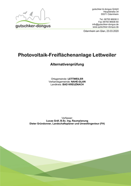 Photovoltaik-Freiflächenanlage Lettweiler