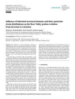 Article Is Part of the Special Issue “In- of Deformation During Late Cretaceous and Paleocene Tectonic Version Tectonics – 30 Years Later”