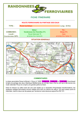 Route Ferroviaire Du Partage Des Eaux