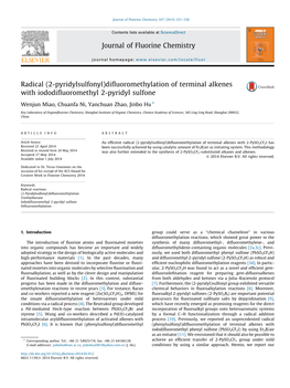 (2-Pyridylsulfonyl)Difluoromethylation of Terminal Alkenes With