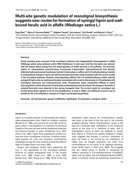 Multi-Site Genetic Modulation of Monolignol Biosynthesis Suggests