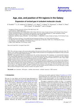 Age, Size, and Position of H Ii Regions in the Galaxy