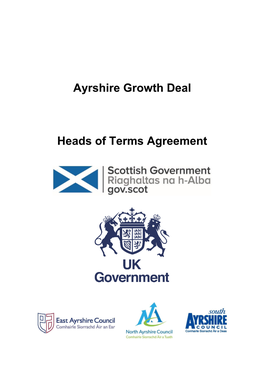 Ayrshire Growth Deal Heads of Terms Agreement