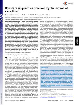 Boundary Singularities Produced by the Motion of Soap Films