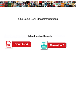 Cbc Radio Book Recommendations