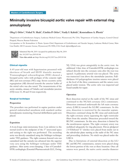 Minimally Invasive Bicuspid Aortic Valve Repair with External Ring Annuloplasty