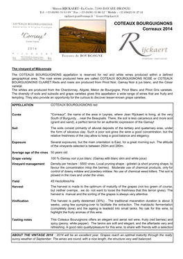 Rijckaert Information Sheet-Coteaux