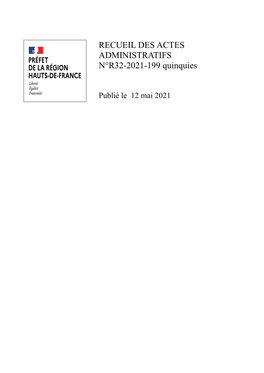 RECUEIL DES ACTES ADMINISTRATIFS N°R32-2021-199 Quinquies