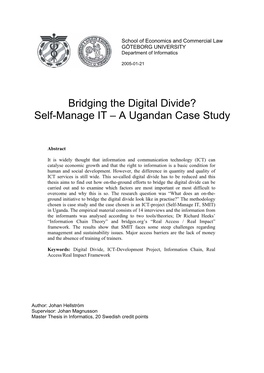 Bridging the Digital Divide? Self-Manage IT – a Ugandan Case Study