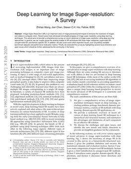 Deep Learning for Image Super-Resolution: a Survey