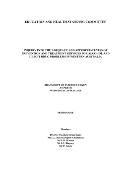 Education and Health Standing Committee