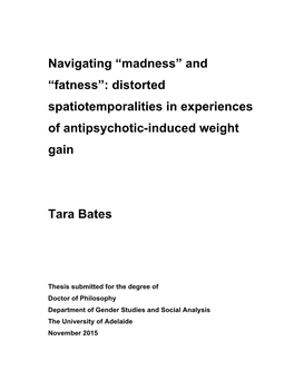 Distorted Spatiotemporalities in Experiences of Antipsychotic-Induced Weight Gain