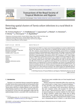 Transactions of the Royal Society of Tropical Medicine and Hygiene 104 (2010) 601–612