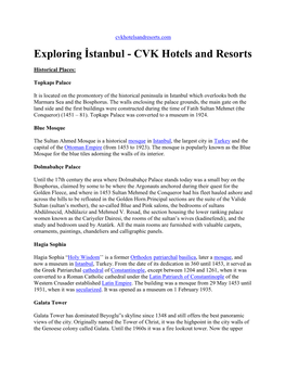 Exploring İstanbul - CVK Hotels and Resorts