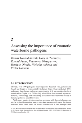 2 Assessing the Importance of Zoonotic Waterborne Pathogens