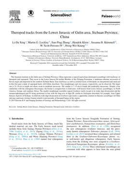 Theropod Tracks from the Lower Jurassic of Gulin Area, Sichuan Province, China