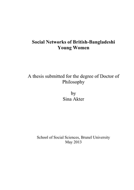Social Networks of British-Bangladeshi Young Women