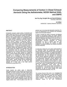 Comparing Measurements of Carbon in Diesel Exhaust Aerosols Using the Aethalometer, NIOSH Method 5040, and SMPS