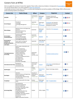 Careers Fairs at NTNU