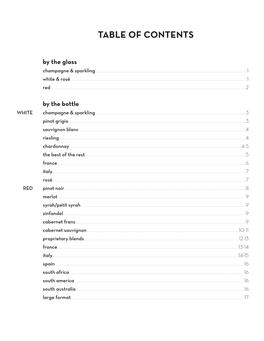 Table of Contents