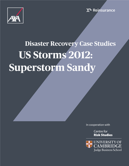 Disaster Recovery Case Studies US Storms 2012: Superstorm Sandy