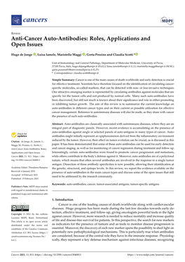 Anti-Cancer Auto-Antibodies: Roles, Applications and Open Issues