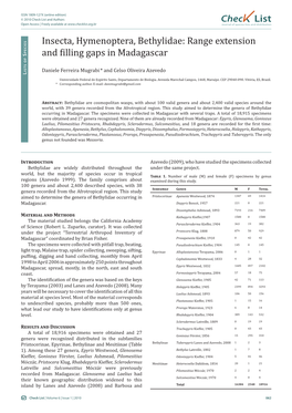 Check List and Authors Chec List Open Access | Freely Available at Journal of Species Lists and Distribution